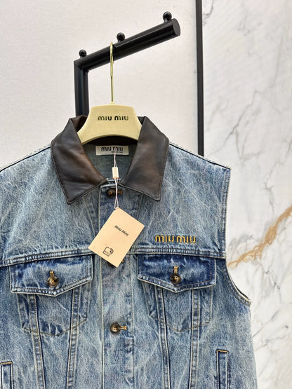 M 25fw Vintage denim vest