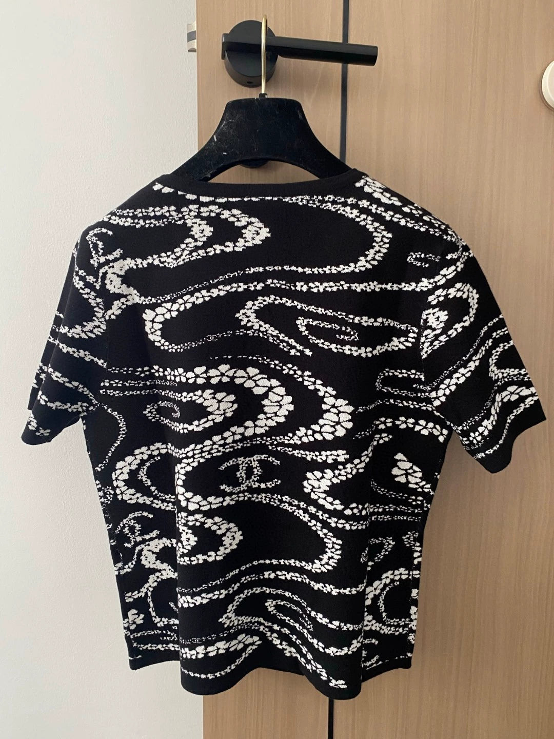 C 25 new style petal pattern round neck knitted short sleeves