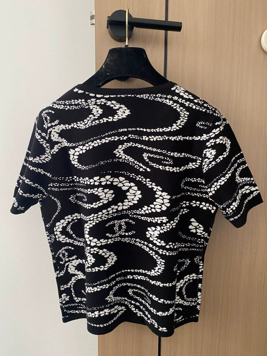 C 25 new style petal pattern round neck knitted short sleeves