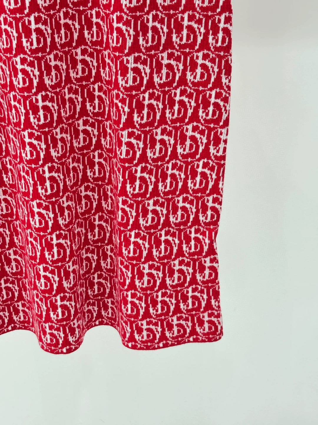 Bu 25 Early spring new round neck letter logo jacquard full print dresses