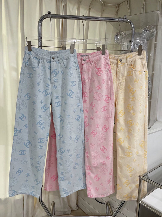 C 25 Printed Straight Jeans