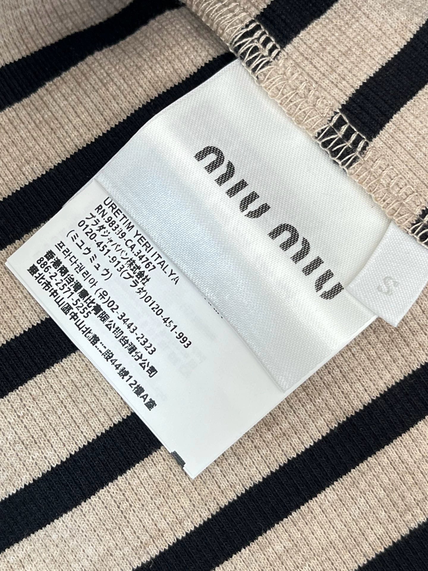 M 25 long-sleeved striped T-shirt