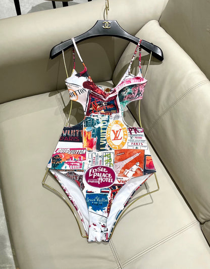 L 25 New Multi-Pattern One-piece Swimsuit