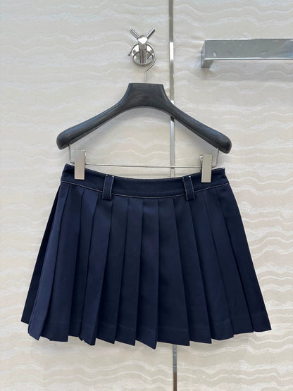 M 25 New navy blue college style teenage girl pressed pleated short half skirt