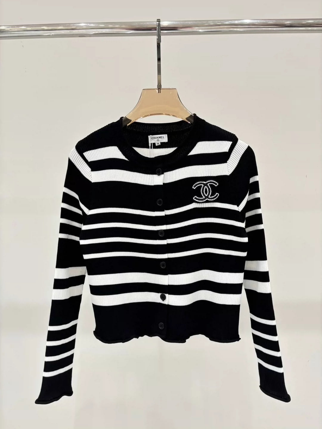 C 25 Spring and Summer New Round Neck Letter Logo Knitted Cardigan