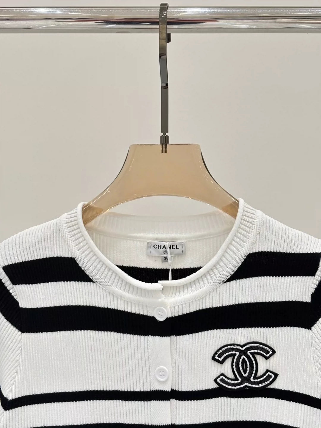 C 25 Spring and Summer New Round Neck Letter Logo Knitted Cardigan