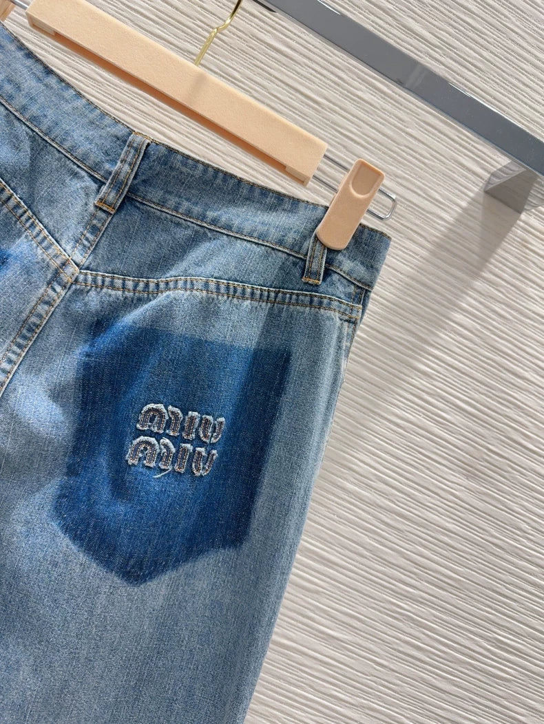 C 25 new classic simple denim trousers