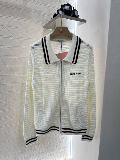 m 25 Striped knit cardigan with lapel
