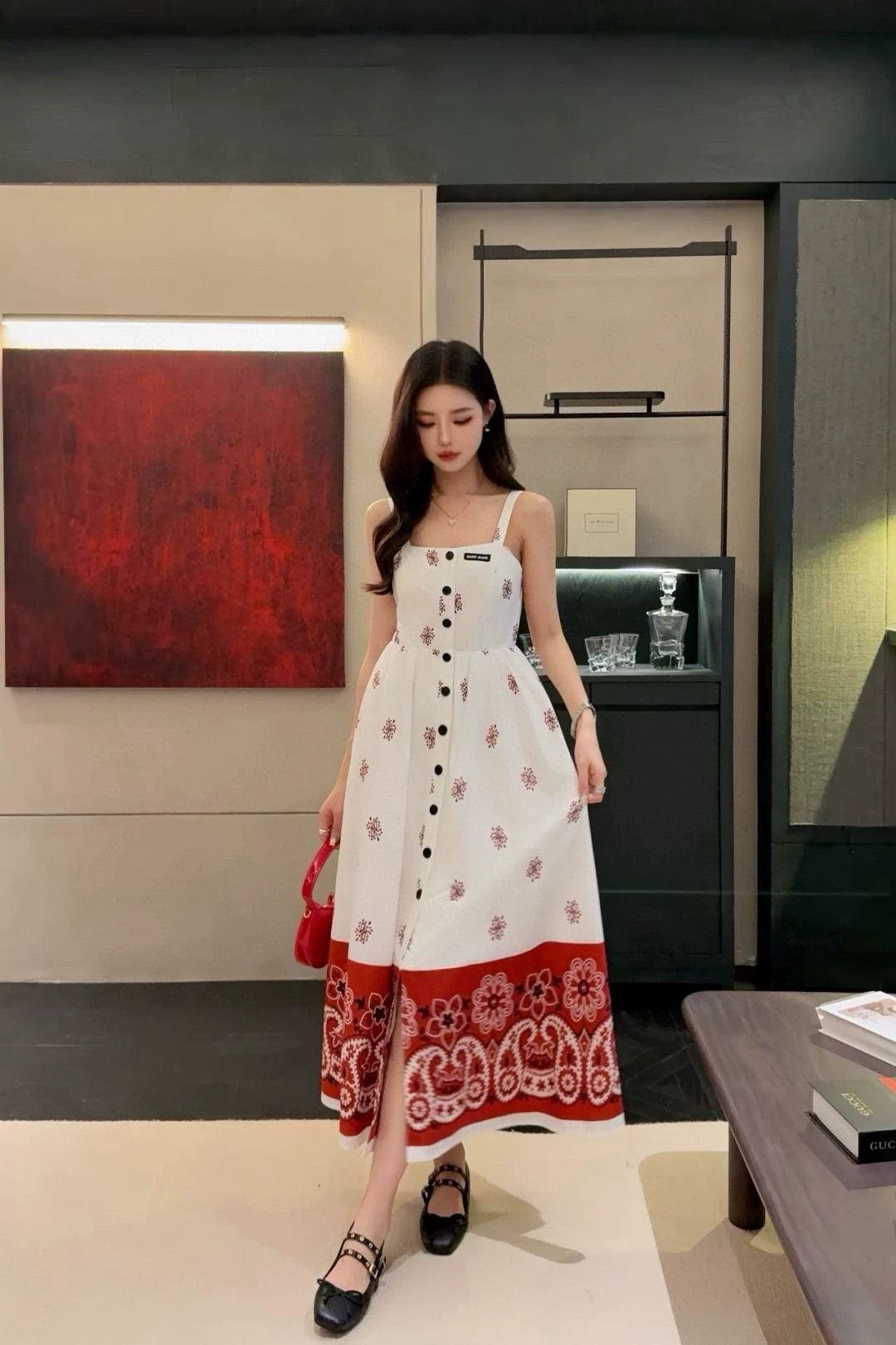 M 25 New Printed halter dress
