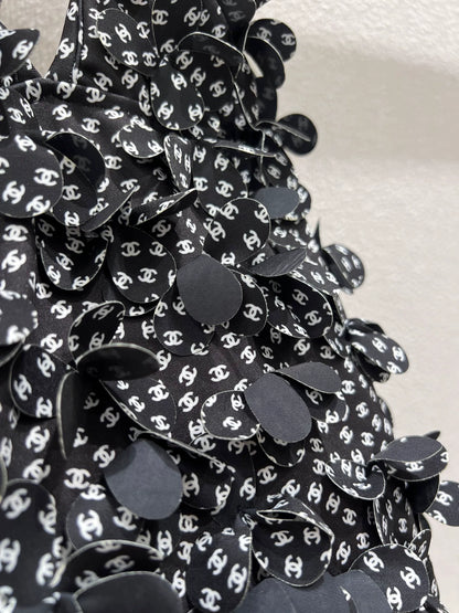 C 25 Floral Neck Camisole(black\white)