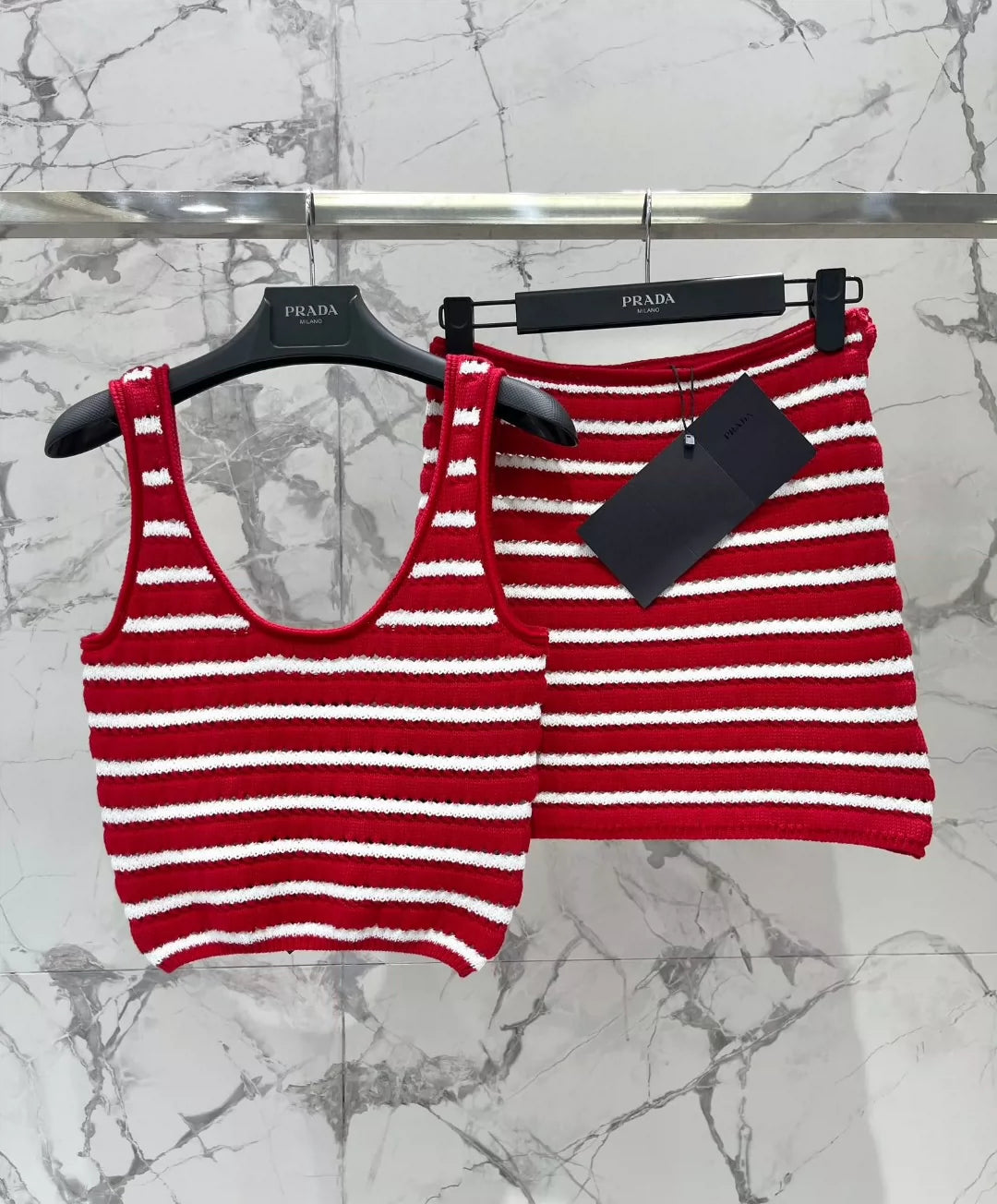 P 25 new cotton crochet mini skirt + vest top set