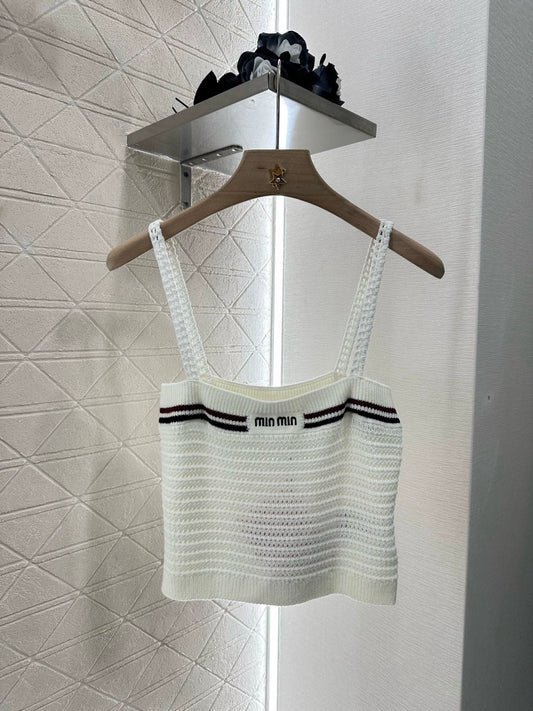 M 25 Striped knit camisole skirt set
