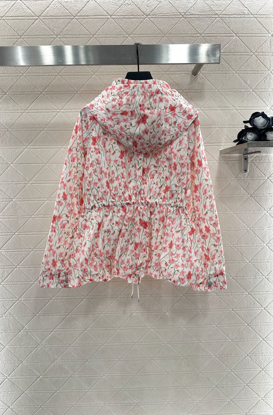 L 25 Hooded Floral Print Jacket