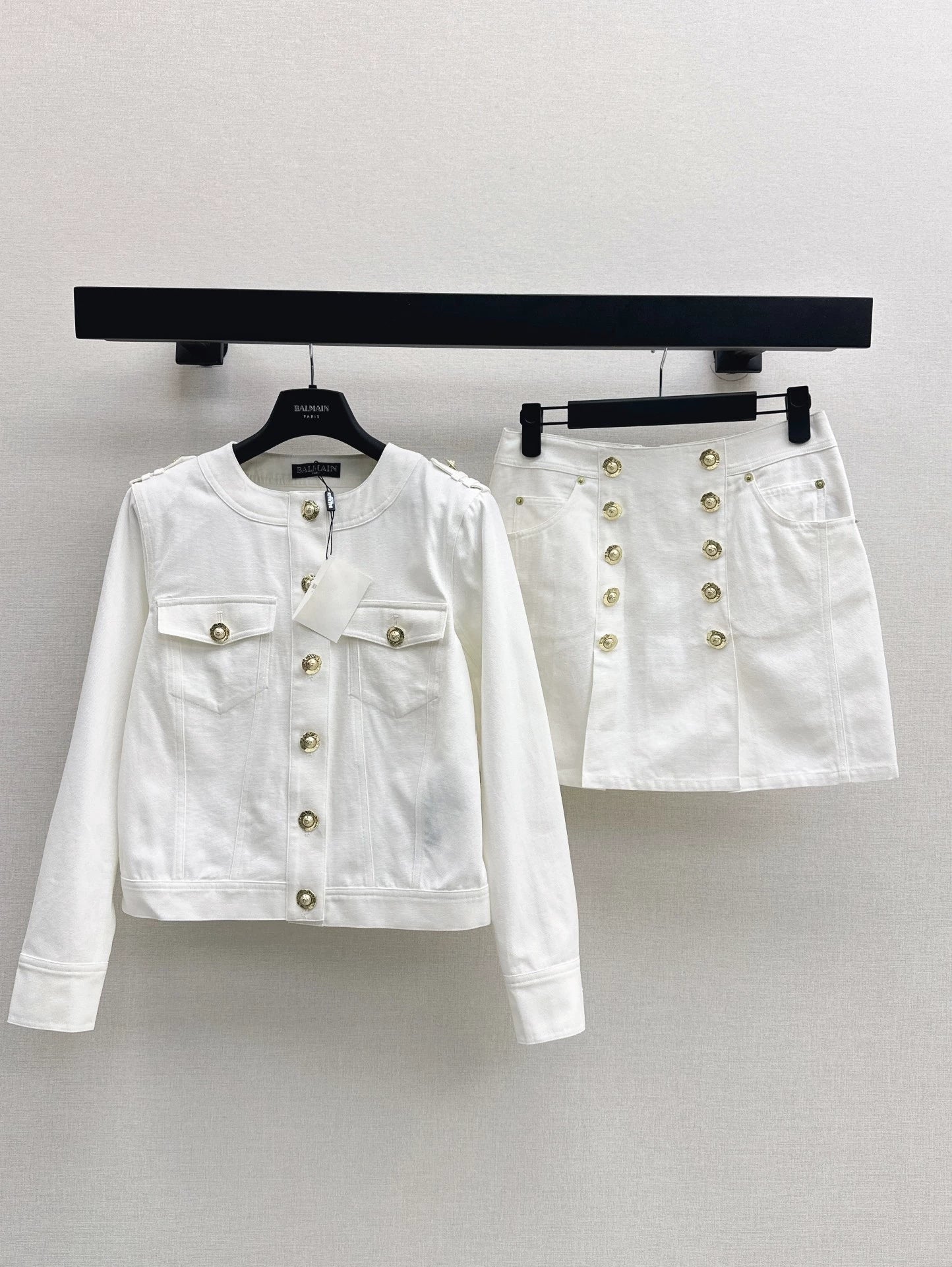 BA 25 new denim white denim suits