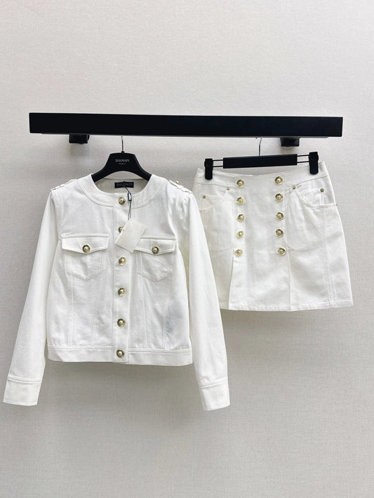BA 25 new denim white denim suits
