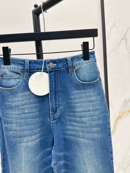 chl 25 spring and summer new Slim high waist denim pencil pants