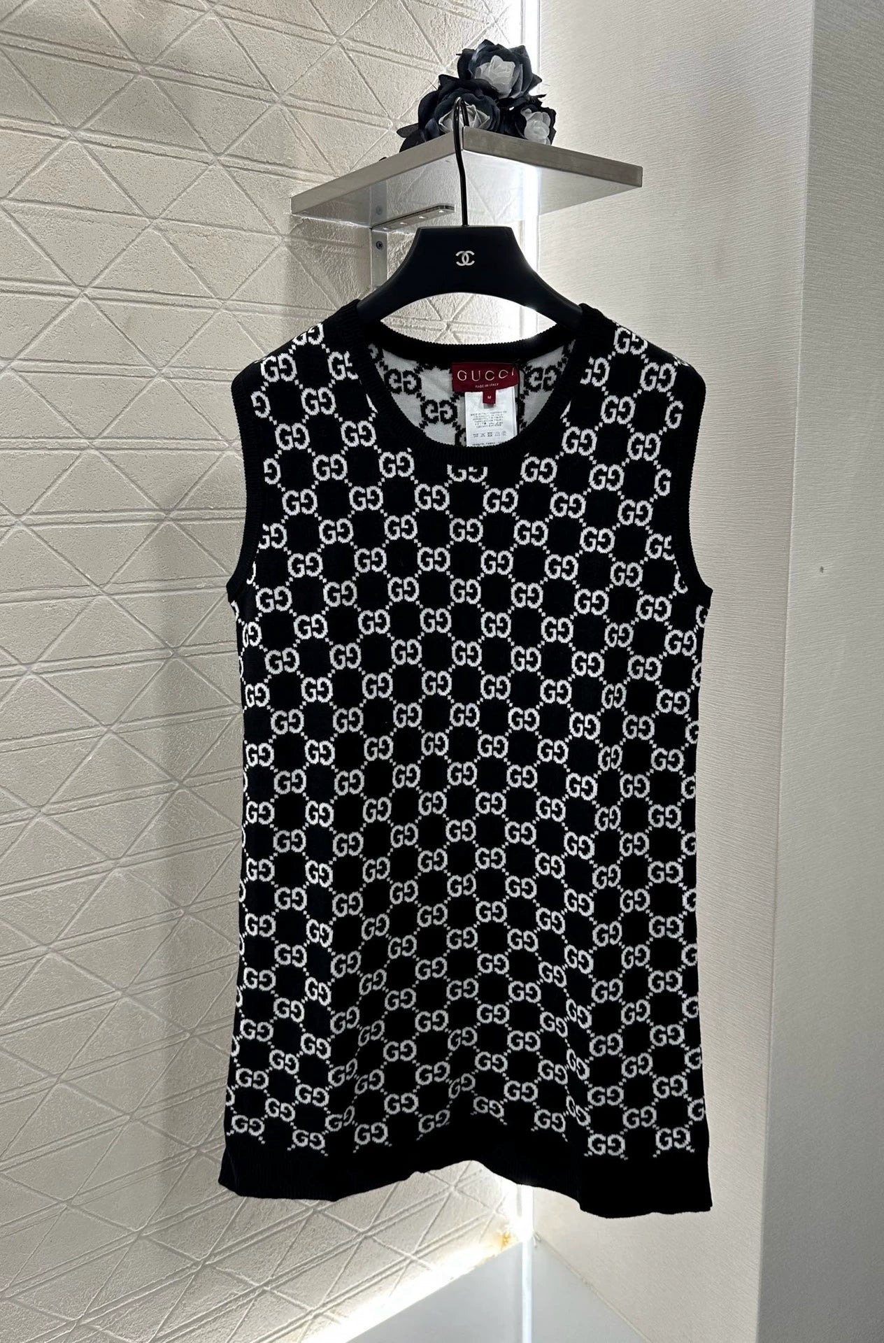 G 25 Reversible jacquard knitted vest dress