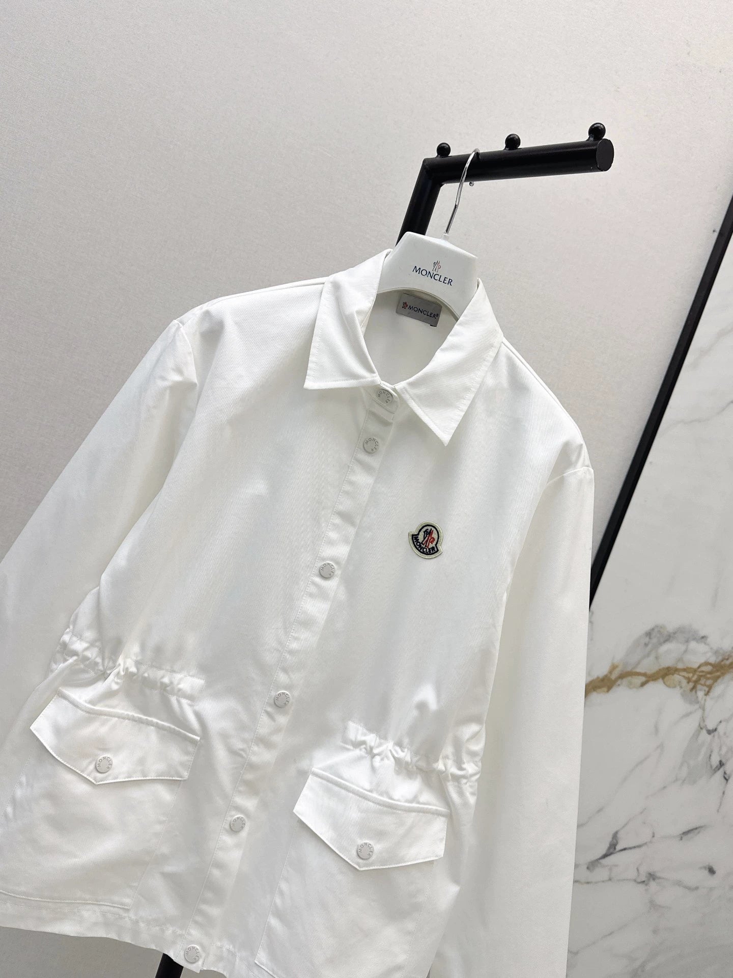 Mon 25fw New style drawstring waist mid-length trench coat