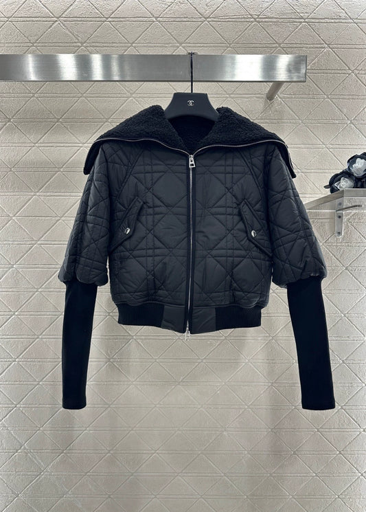 Di 25 Lambswool lining diamond-patterned jacket