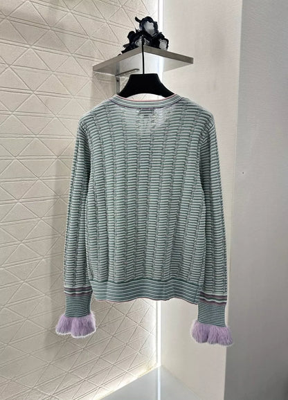 C 25 autumn and winter new striped knitted cardigan