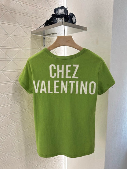 V 25 Round neck embroidered printed short sleeve T-shirt