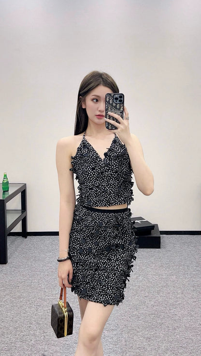 C 25 Hanging Camisole Vest Skirt Set