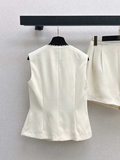 C 25 spring and summer new suit cubic waisted vest + shorts
