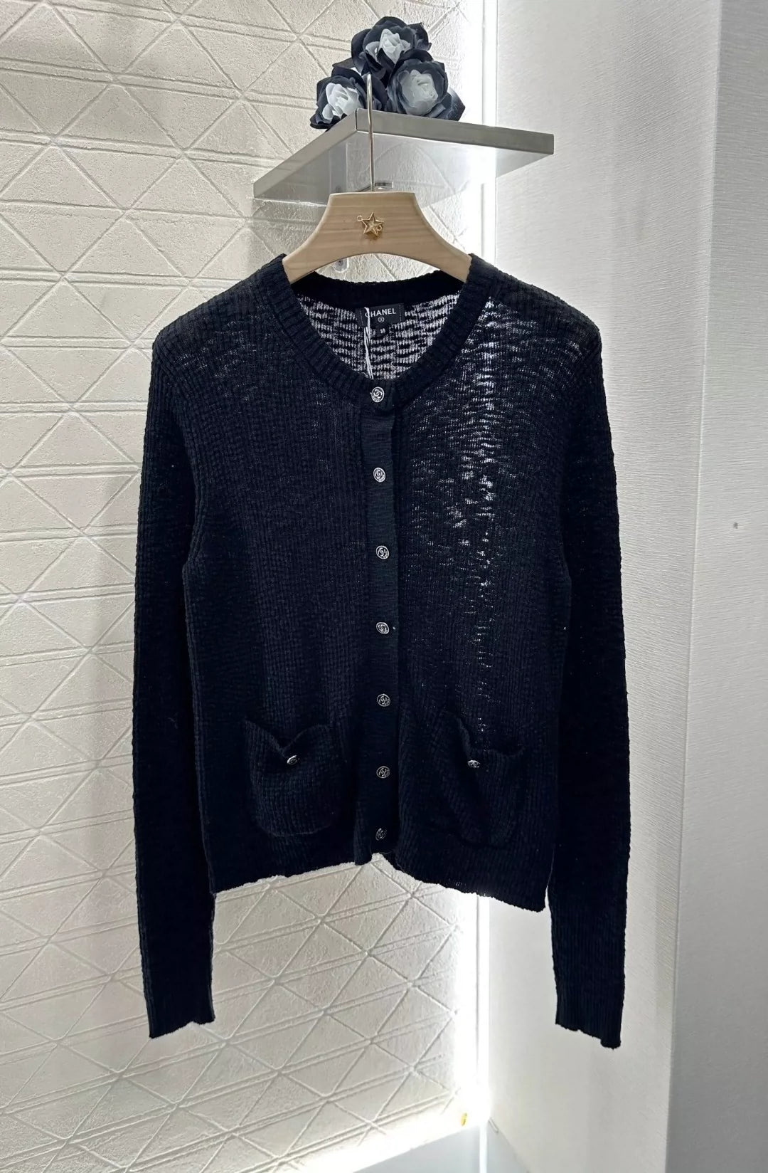 C 25 new grain texture knitted cardigan