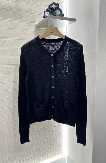C 25 new grain texture knitted cardigan