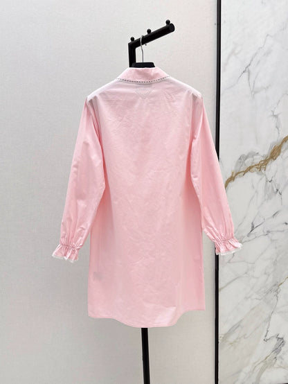 P 25 Spring Summer New Lace Lace Long Sleeve Shirt Style Dresses