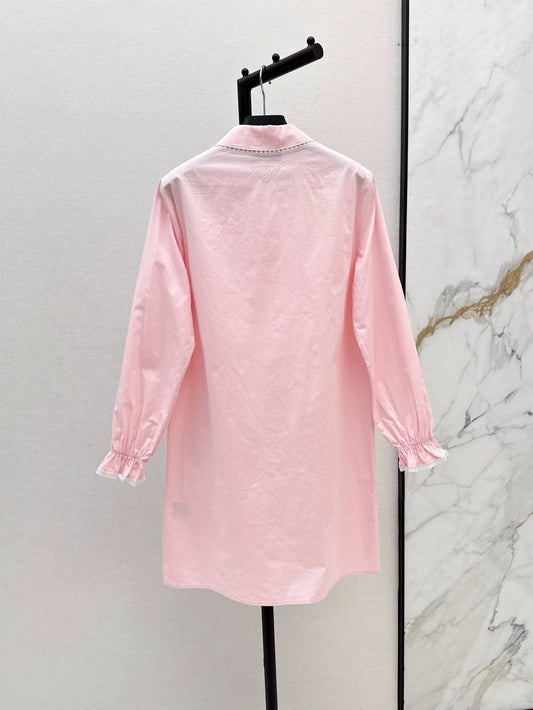 P 25 Spring Summer New Lace Lace Long Sleeve Shirt Style Dresses