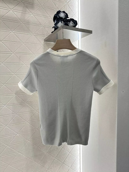 C 25 spring and summer new Slim knit short-sleeved top