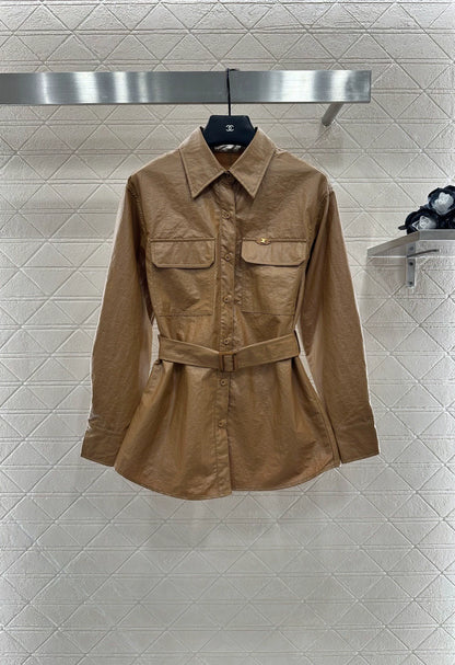 Ce 25 Waterproof leather trench coat