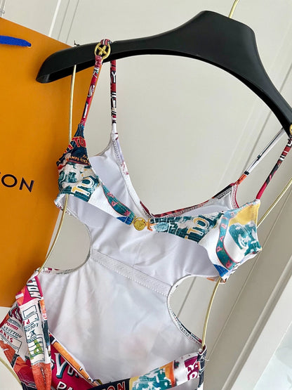 L 25 New Multi-Pattern One-piece Swimsuit