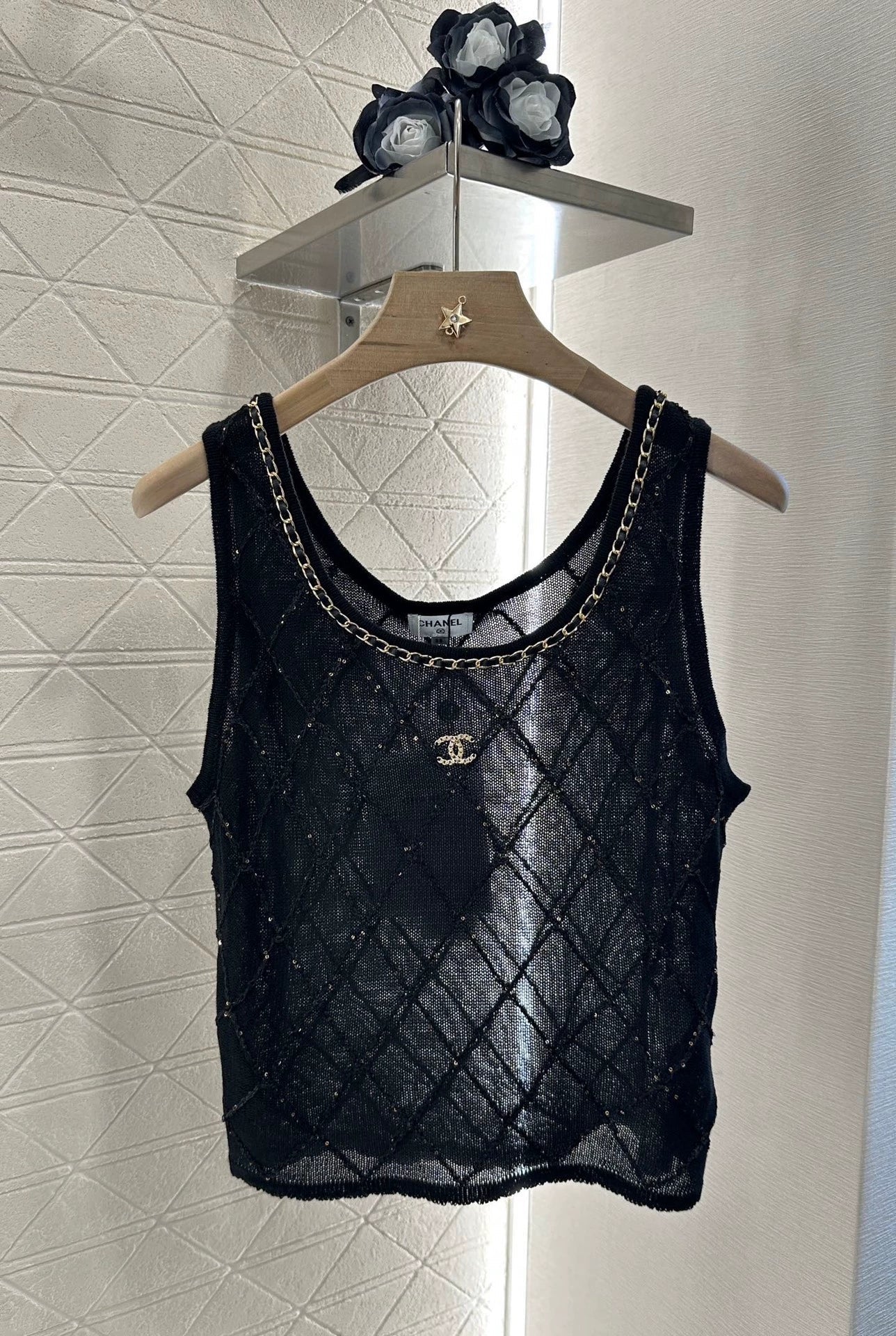 2025 Summer New Arrival Diamond Chain Knitted Vest