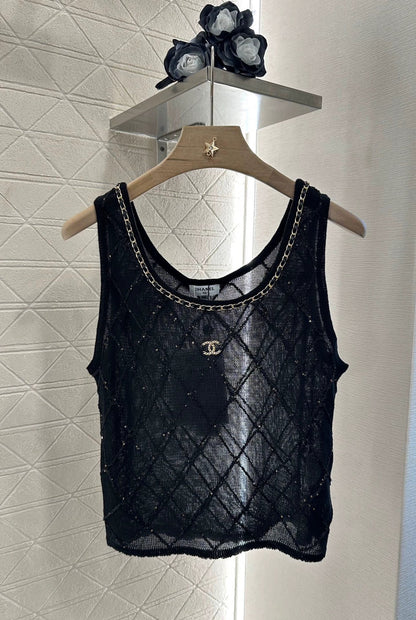 2025 Summer New Arrival Diamond Chain Knitted Vest