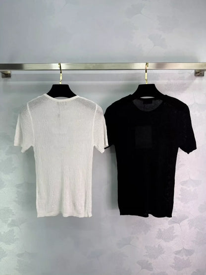 2025 Summer New Round Neck Short Sleeve Tops