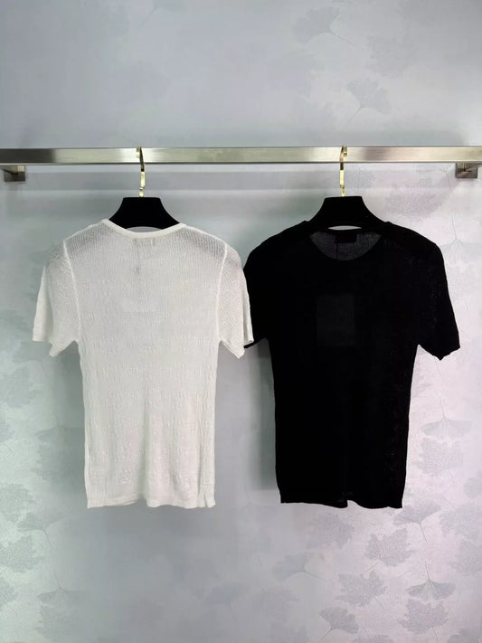 2025 Summer New Round Neck Short Sleeve Tops