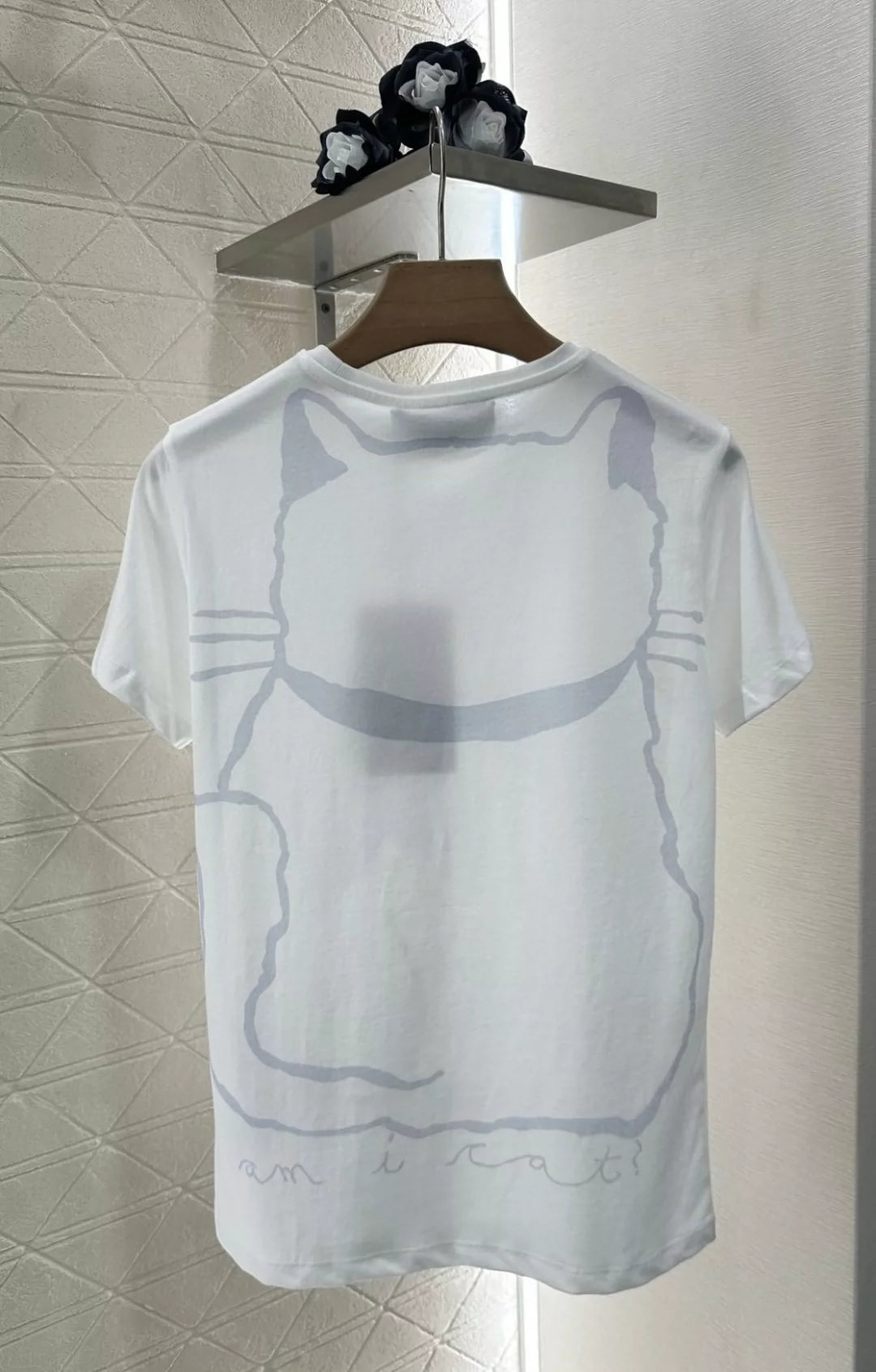 G 25 Spring/Summer New Cute Cat Printed Cartoon Round Neck Short Sleeve T-Shirt