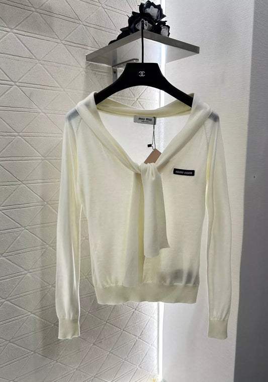 M 2025 new products on the shelves Lace-up knitted tops(beigi,gray)