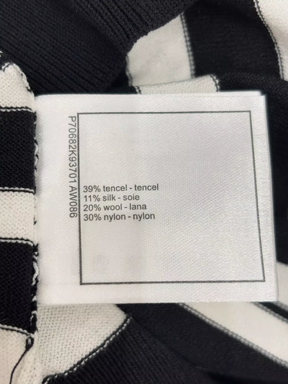 C 25 Summer New Black and White Striped Letter Logo Jacquard Knitted Short Sleeves