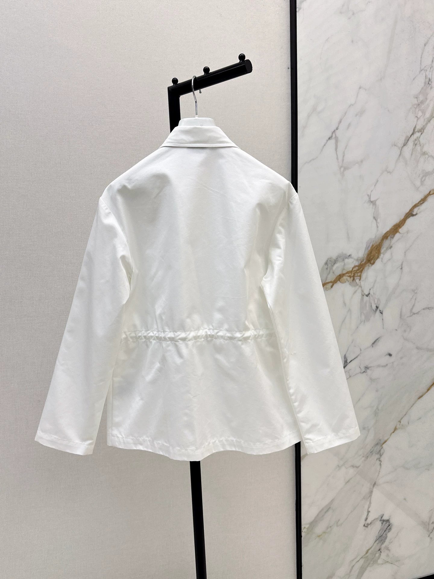 Mon 25fw New style drawstring waist mid-length trench coat