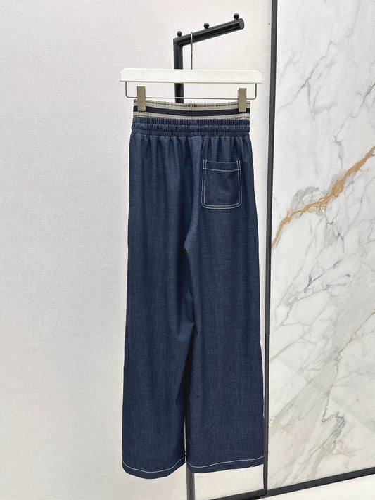 LO 25fw New Straight-leg Pants with Web Decoration