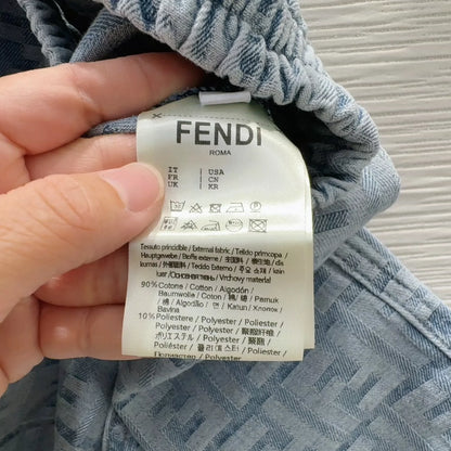 F 25 New monogrammed jacquard denim shorts