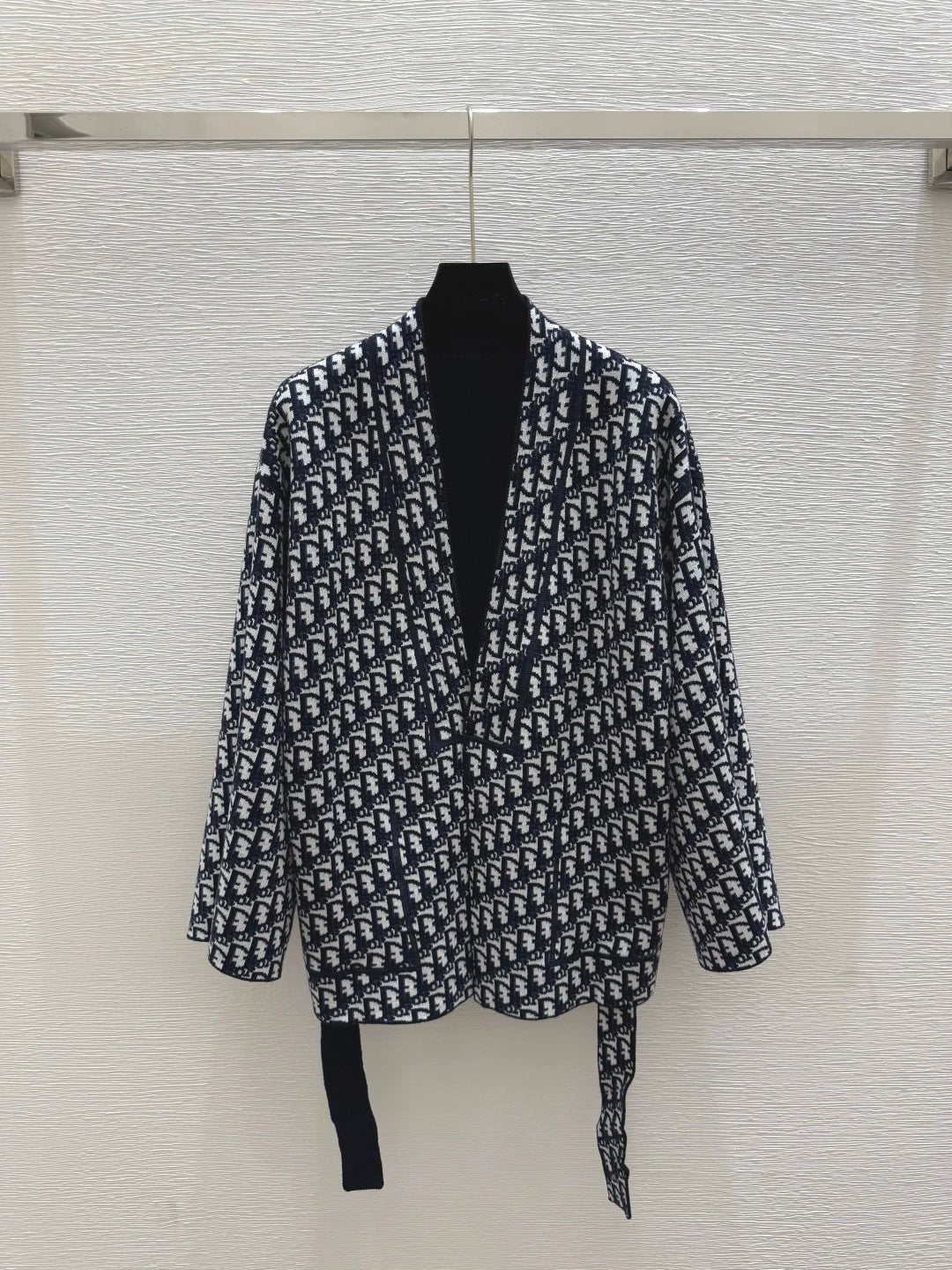 D 25 new classic old flower bathrobe style double-sided strap knitted jacket