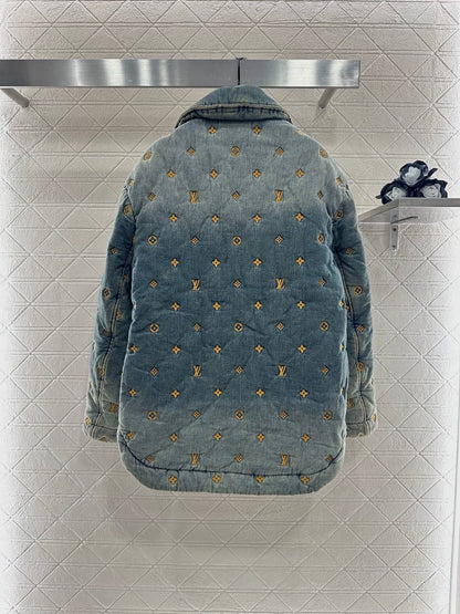 L 25 jacquard padded denim jacket