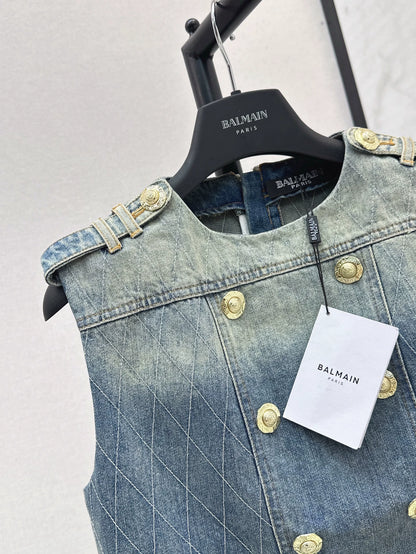 BA 25 spring and summer new short section denim vest