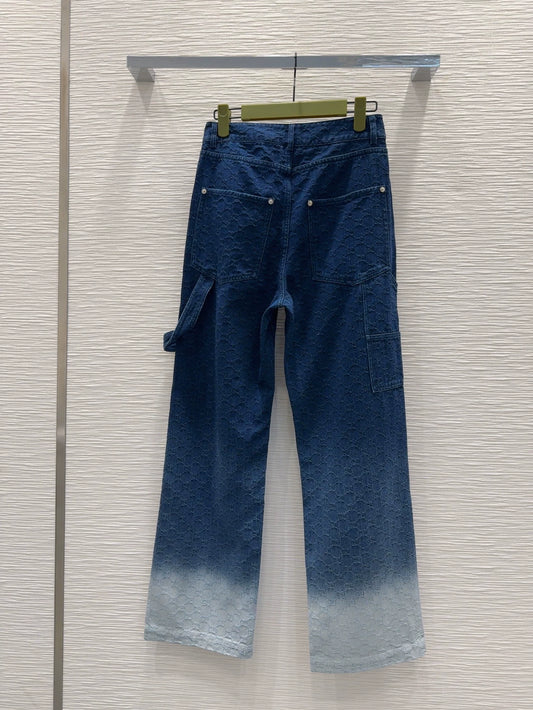 g 25 new gradient color letter denim pants