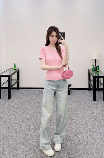 C 25 Heart knitted short sleeves