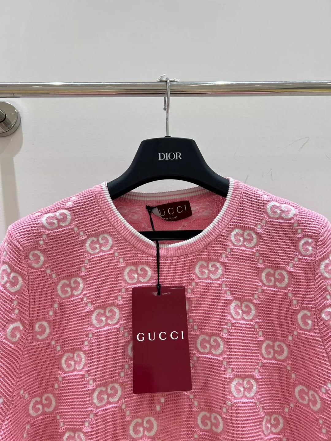 G 25 New Lettered Jacquard Knit Short Sleeve